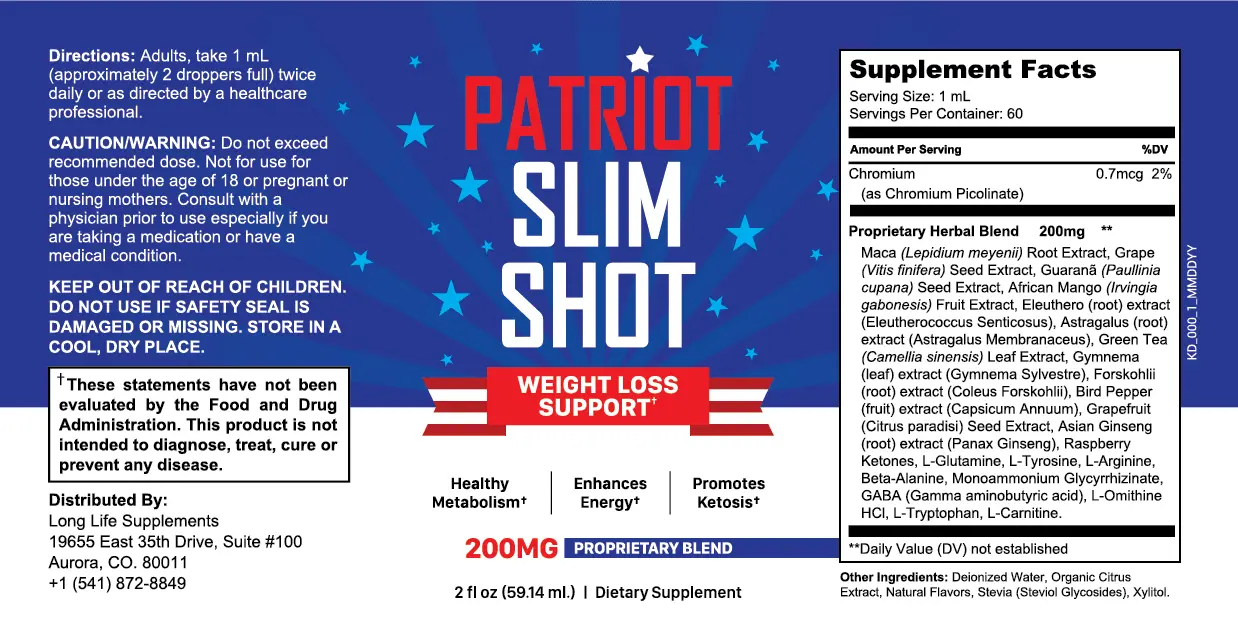 patriot slim shot-ingredients